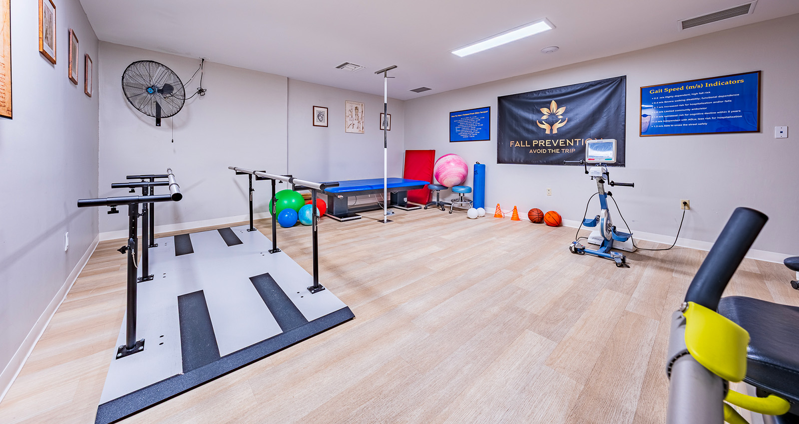 rehab therapy room and equipment